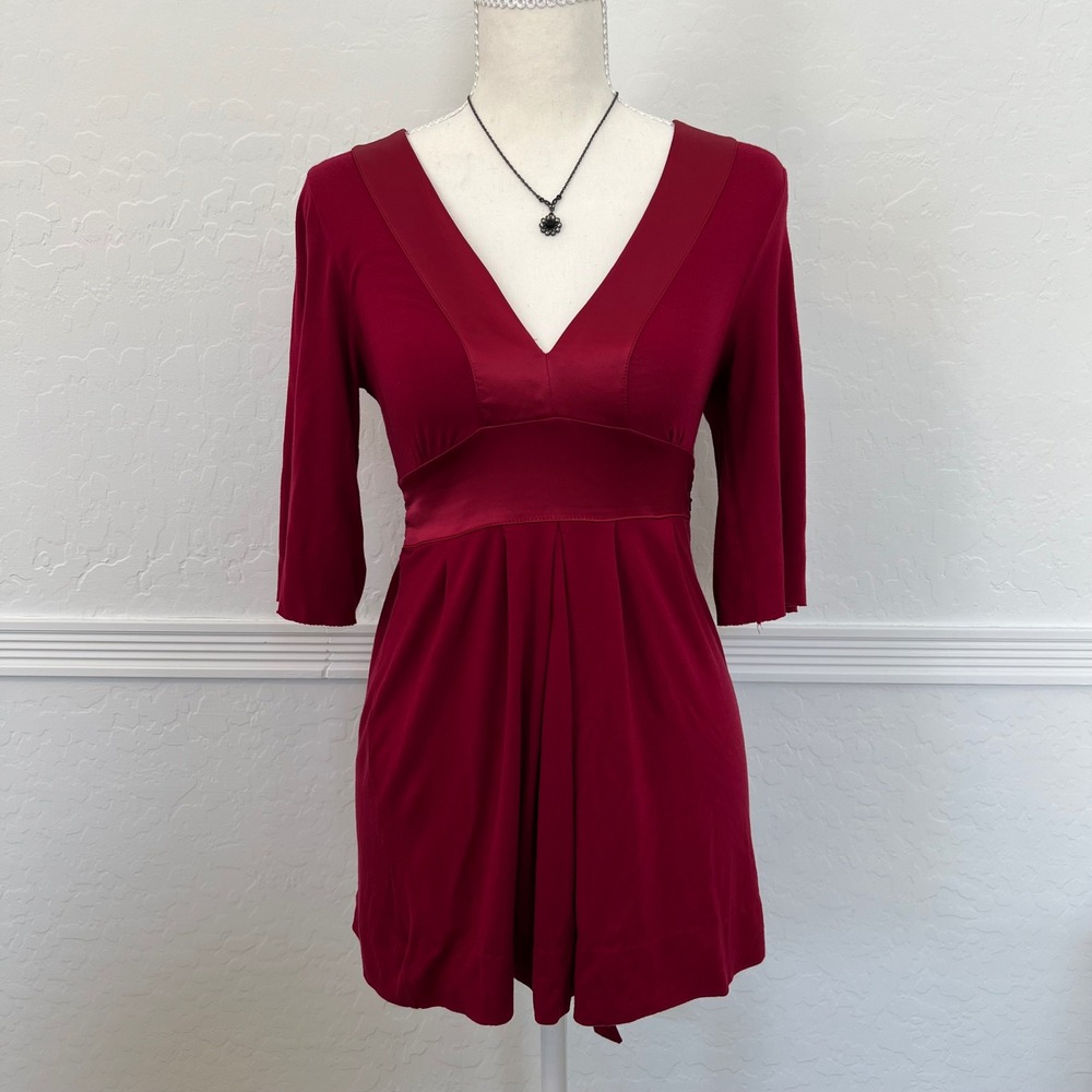 vintage express red batwing babydoll top